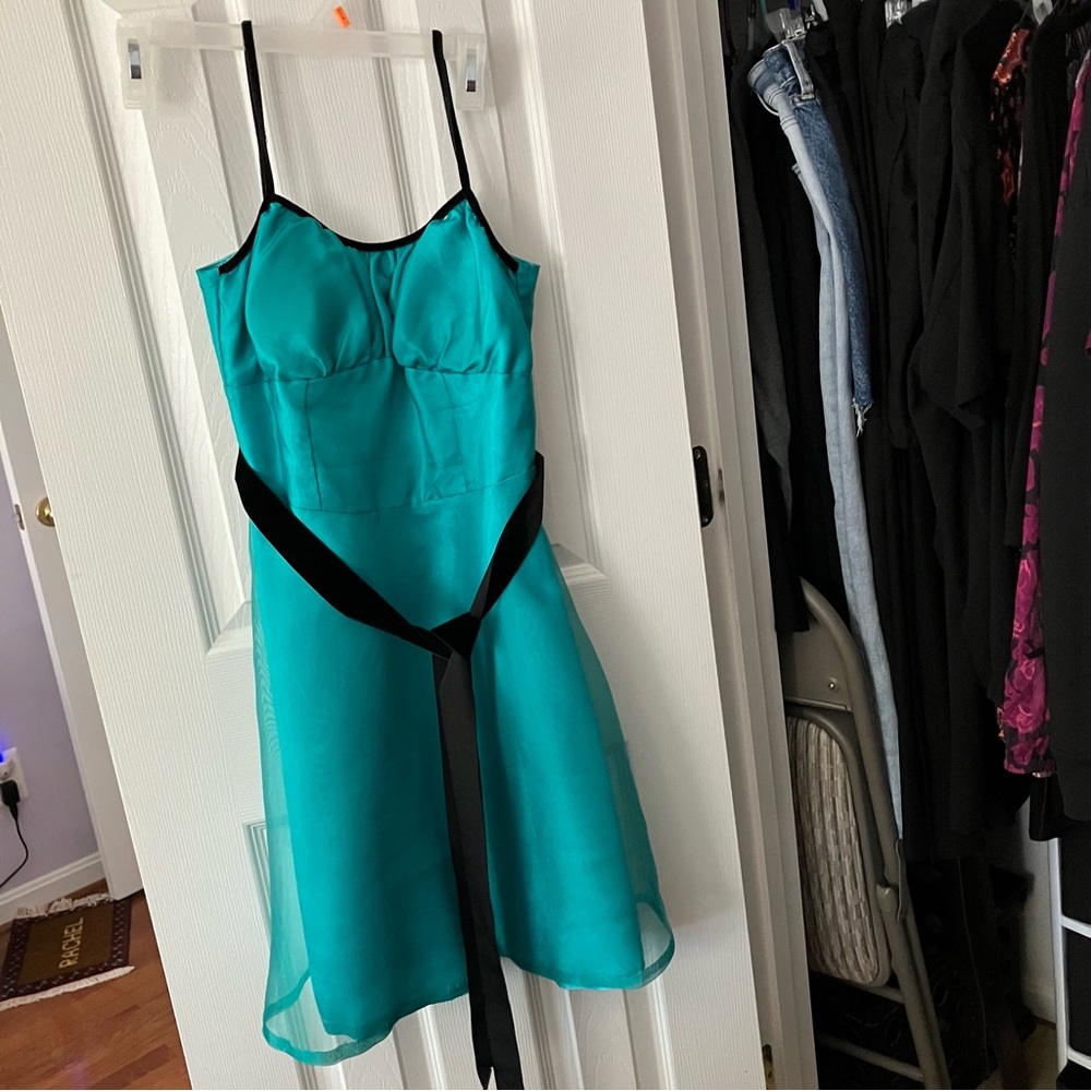 Jewel Tone Formal Fitted Belted Short Dress